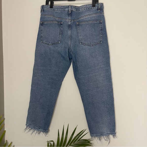 ASOS Denim Straight Leg Frayed Bottom Jeans - Picture 4 of 5